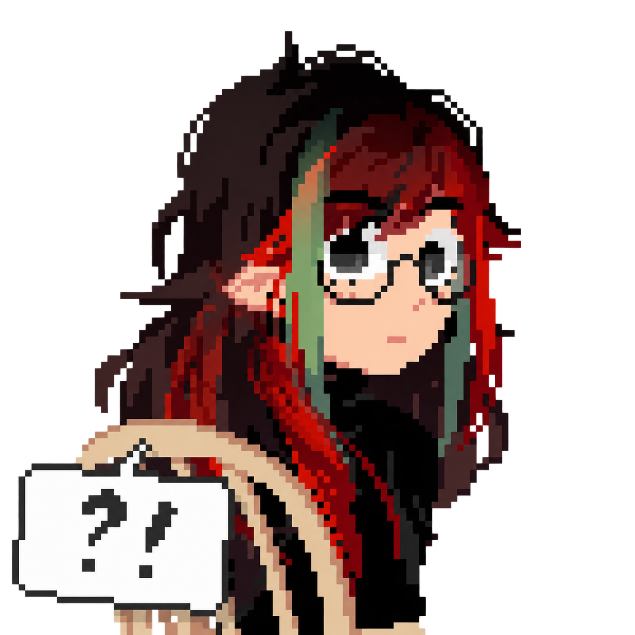 Tired Mischief pixel-art portrait